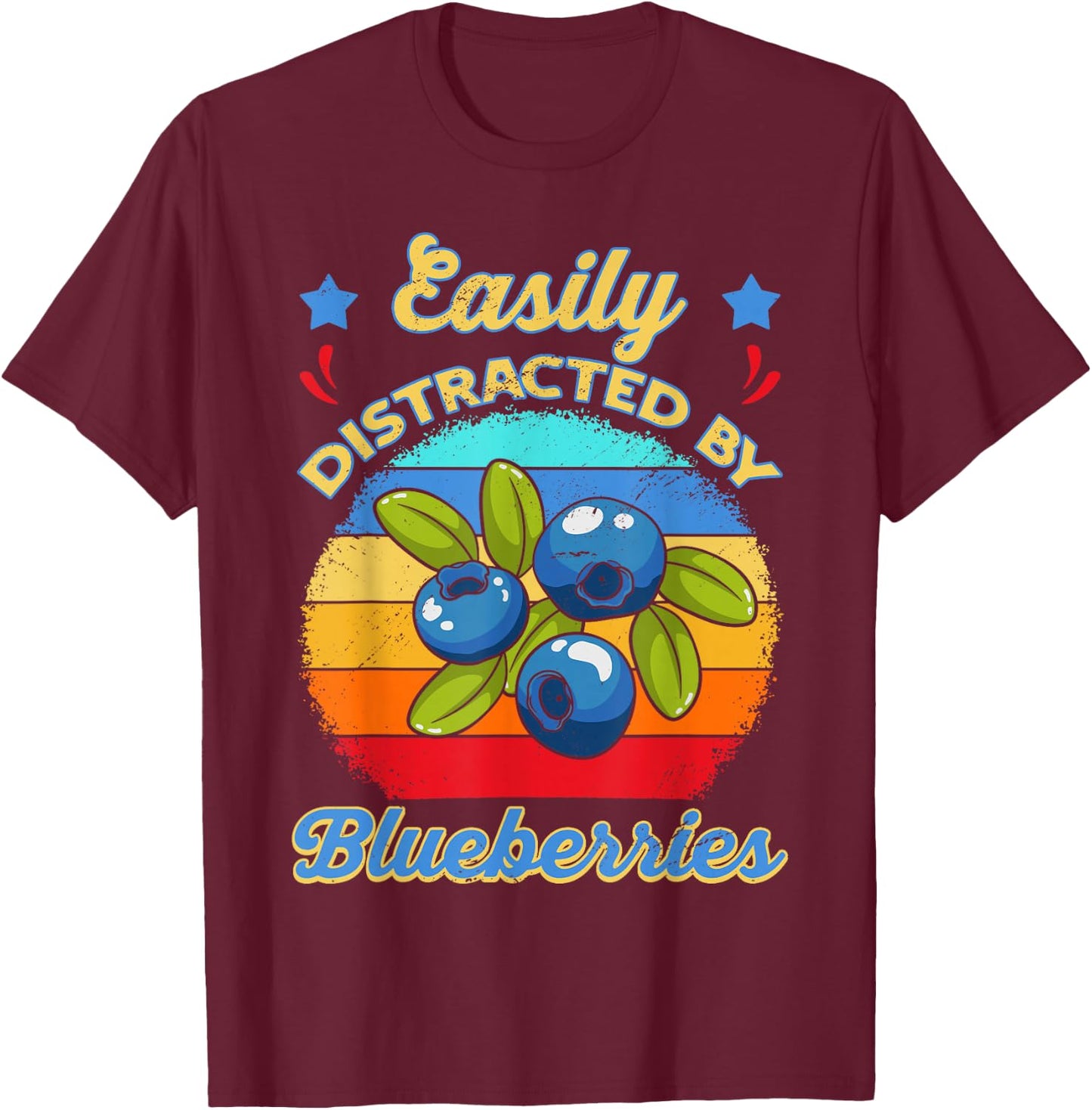 Vintage Blueberries Fruitivore Accessory Fruits Antioxidants T-Shirt - T-Shirt | Maroon