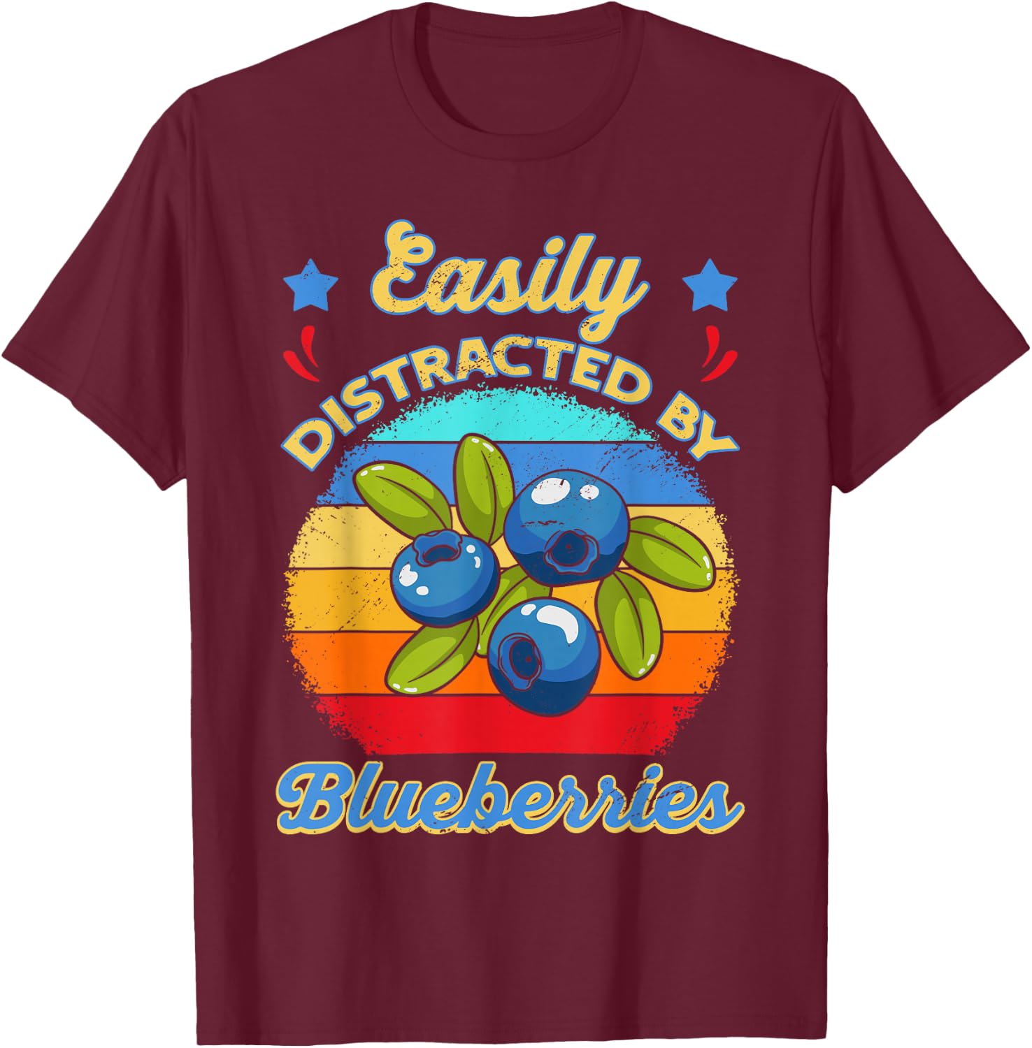 Vintage Blueberries Fruitivore Accessory Fruits Antioxidants T-Shirt - T-Shirt | Maroon