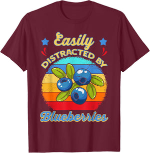 Vintage Blueberries Fruitivore Accessory Fruits Antioxidants T-Shirt - T-Shirt | Maroon