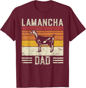 Best Goat Dad Men - Vintage LaMancha T-Shirt - T-Shirt | Maroon