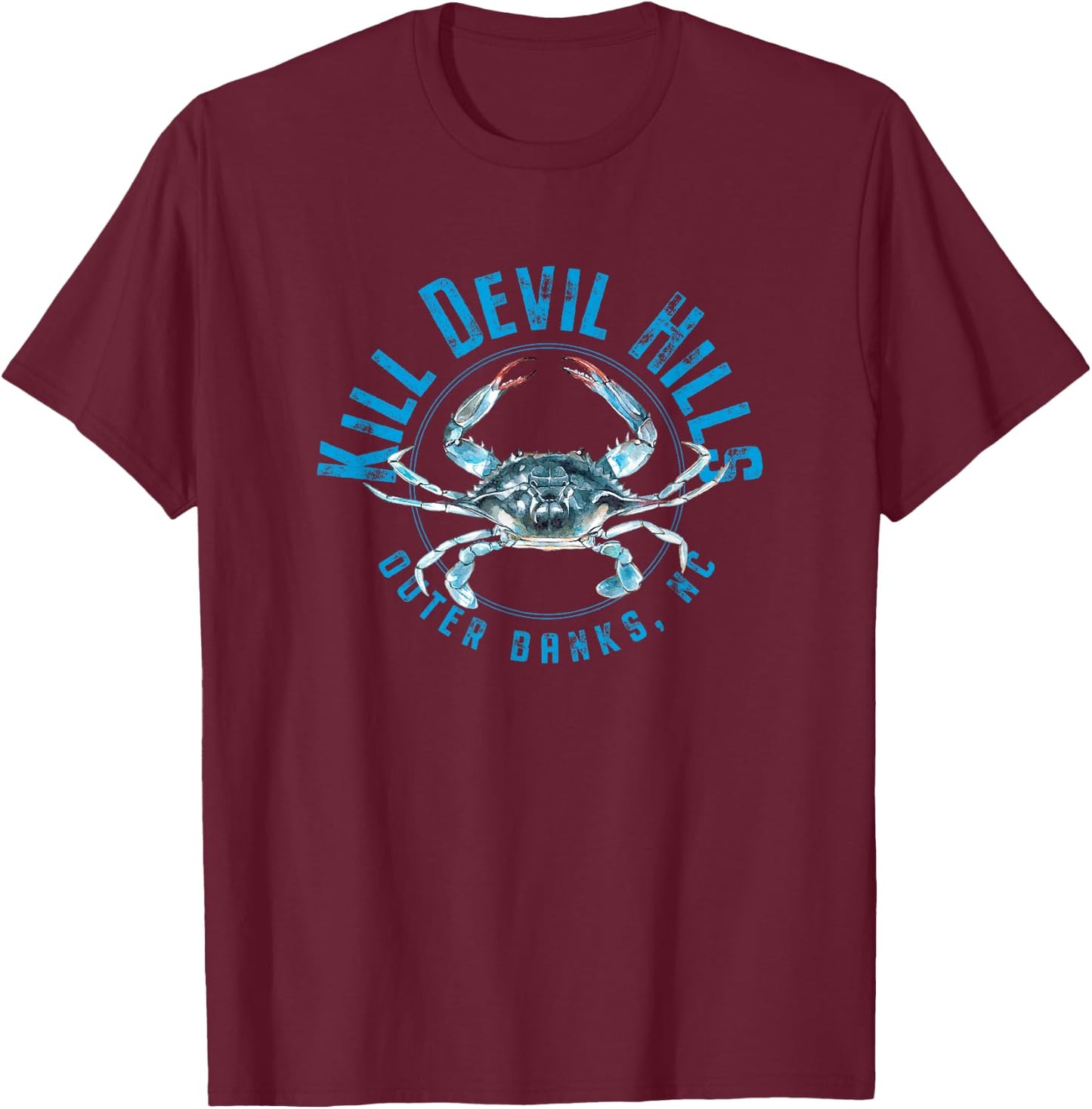 Kill Devil Hills North Carolina Blue Crab T-Shirt - T-Shirt | Maroon