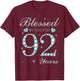 Blessed By God For 92 Years Old Woman 92nd Birthday T-Shirt - T-Shirt | Maroon