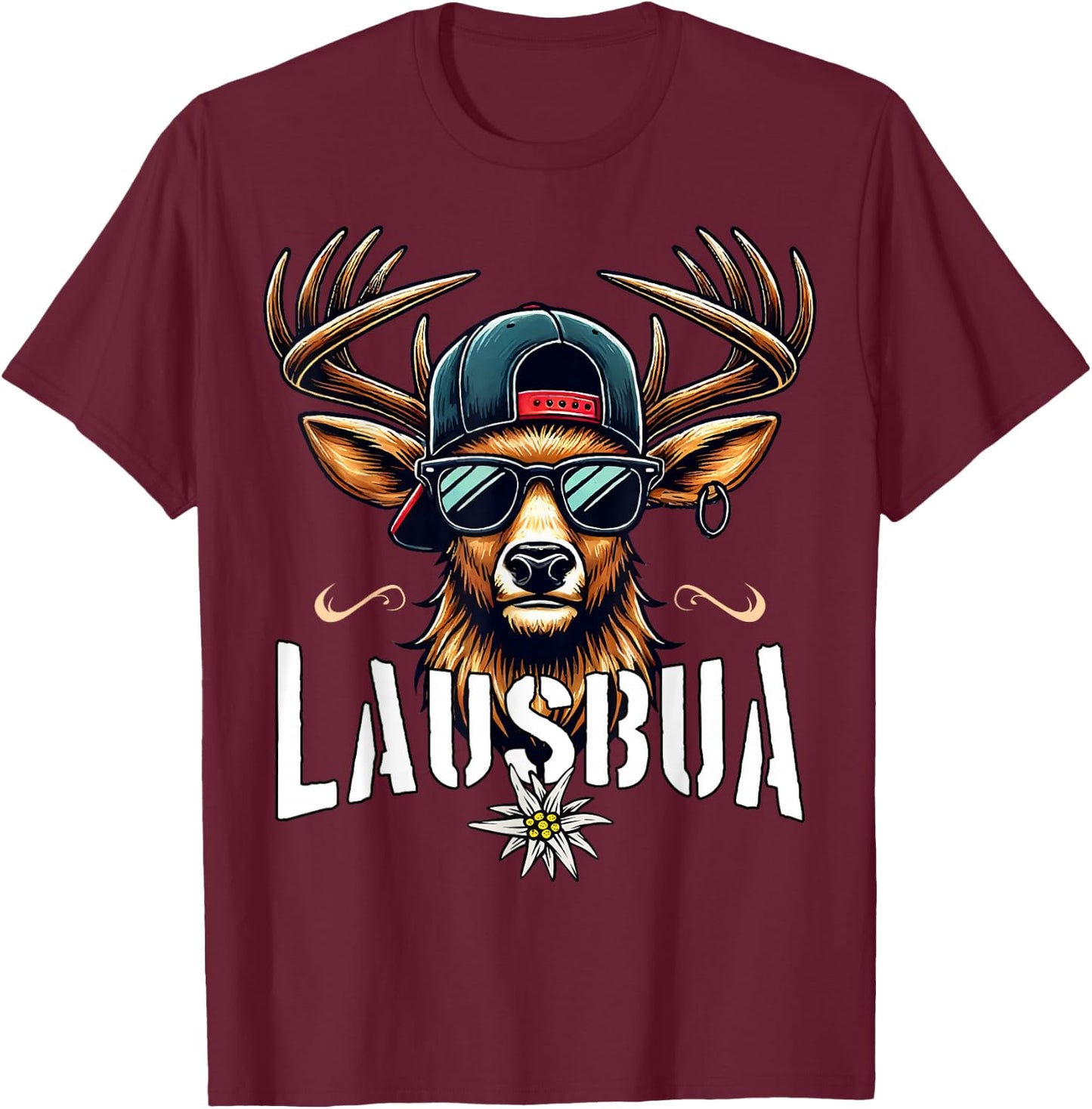 Lausbua Men's Costume Shirt Children's Boys Costume T-Shirt - T-Shirt | Maroon