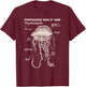 Jellyfish Lover Ocean Exploring Portuguese Man O'War Anatomy T-Shirt - T-Shirt | Maroon