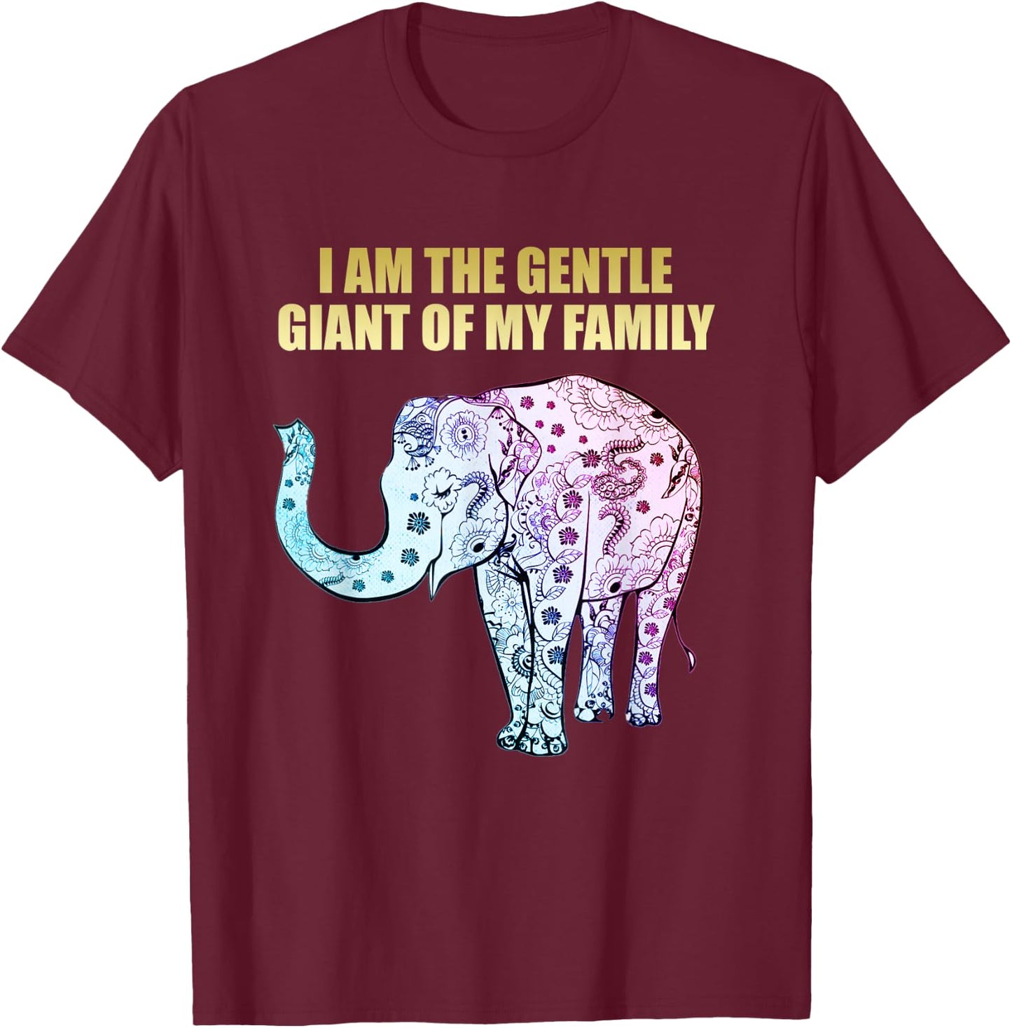 Elephant Gentle Giant T-Shirt - T-Shirt | Maroon