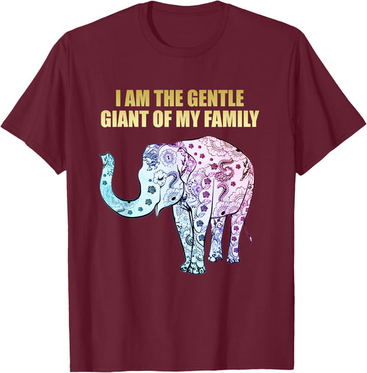 Elephant Gentle Giant T-Shirt - T-Shirt | Maroon