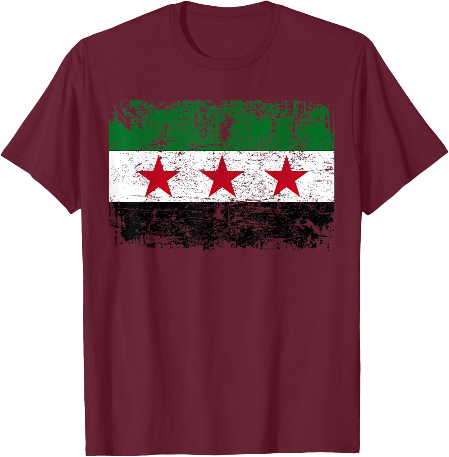 SYRIA Flag Vintage | Men Women Kids | SYRIA T-Shirt - T-Shirt | Maroon