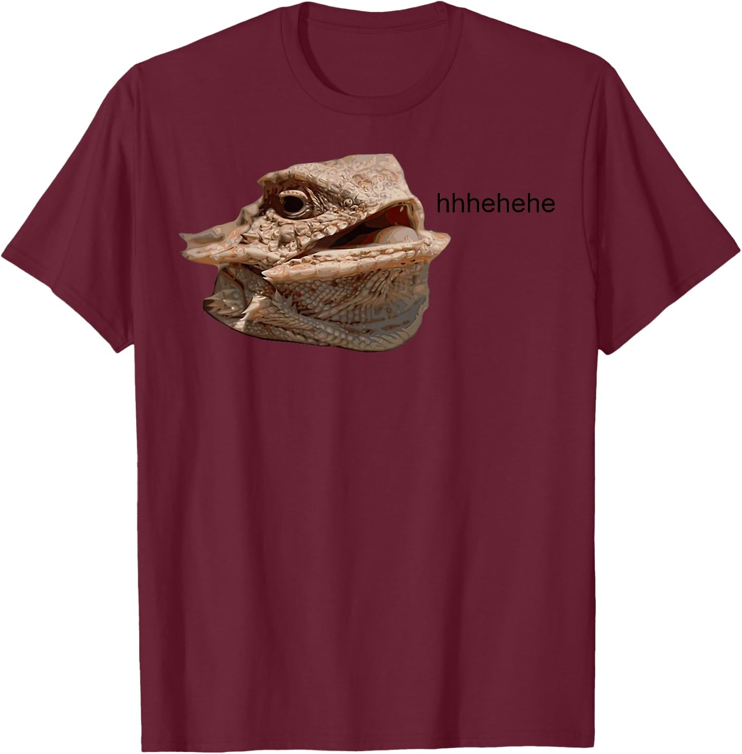 Laughing Iguana HeHe Lizard T-Shirt - T-Shirt | Maroon