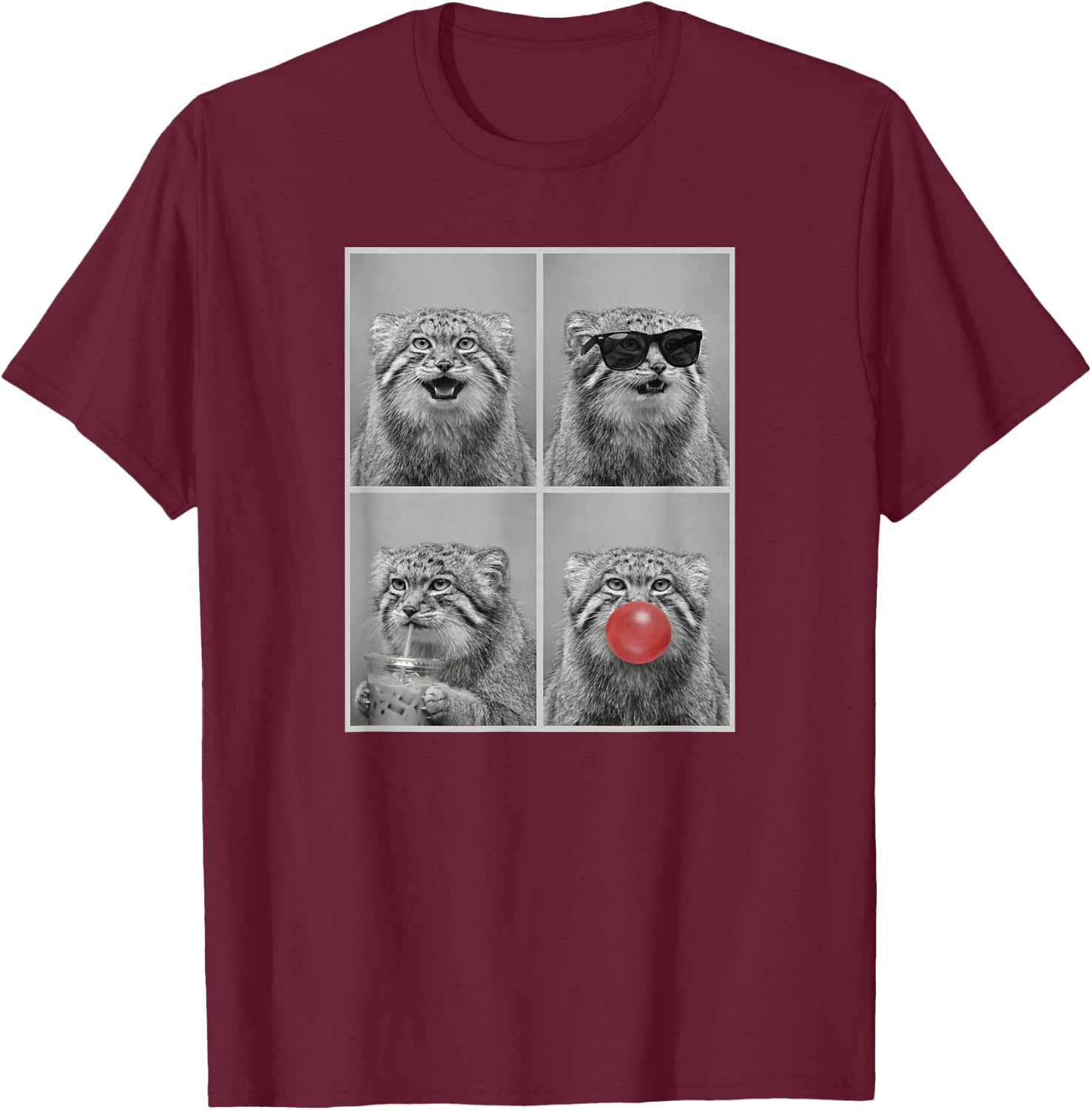 Pallas's Cats Funny Pallas's cat T-Shirt - T-Shirt | Maroon
