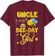 Uncle Of The Bee-Day Girl Hive Birthday Party Matching T-Shirt - T-Shirt | Maroon