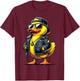 Cool Duck with Sunglasses Rubber Duck T-Shirt - T-Shirt | Maroon