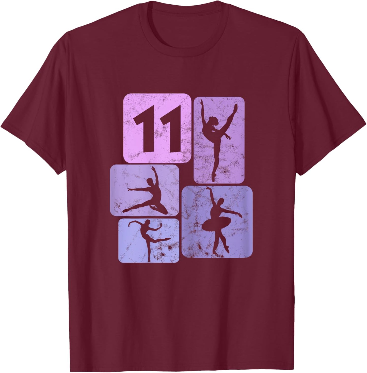 11e Anniversaire Danseur Ballet Ballerine 11 Ans Fille T-Shirt - T-Shirt | Maroon