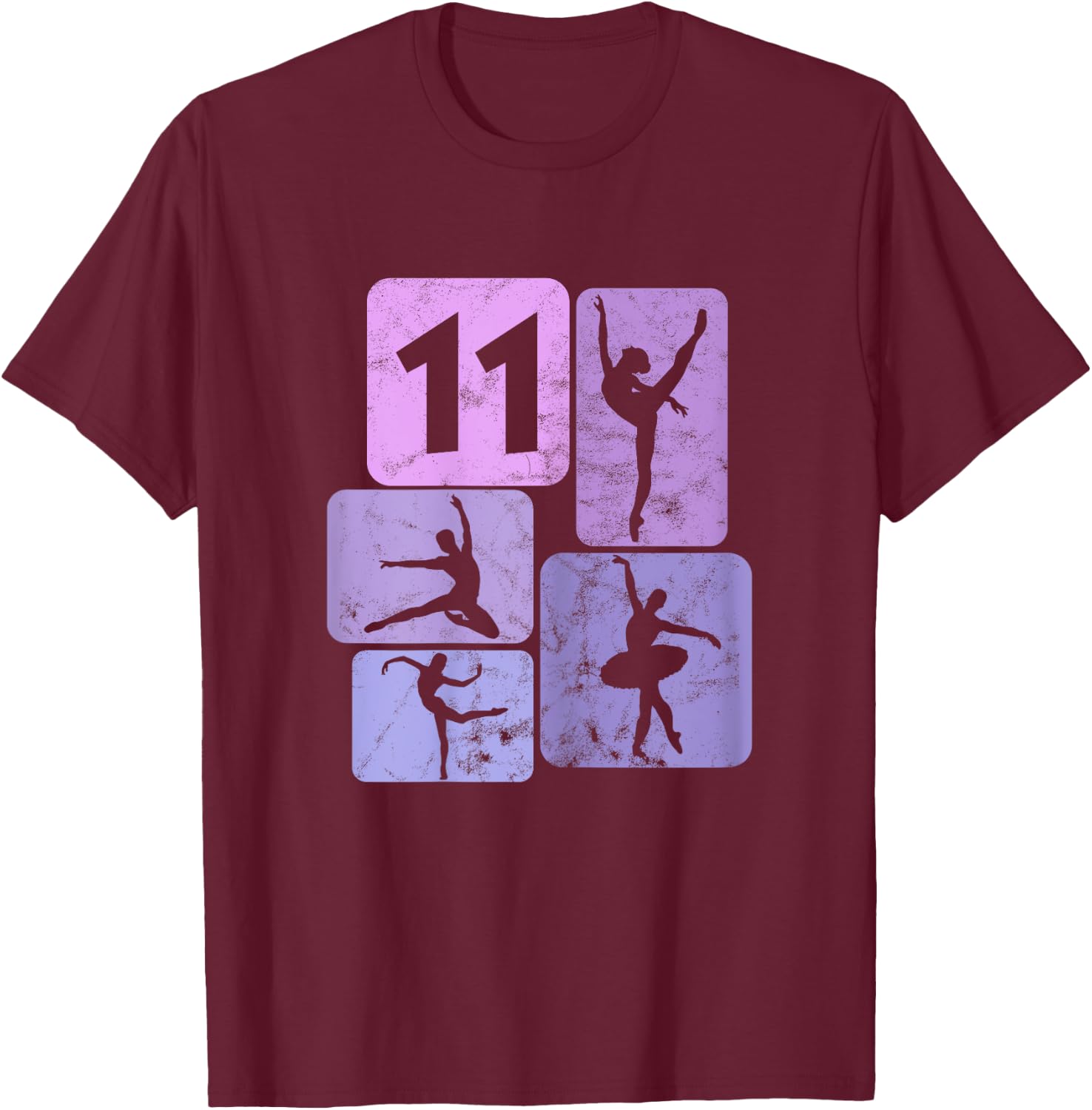 11e Anniversaire Danseur Ballet Ballerine 11 Ans Fille T-Shirt - T-Shirt | Maroon