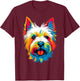 Westie West Highland White Terrier Dog Lover Colorful Puppy T-Shirt - T-Shirt | Maroon