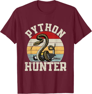 Python Hunter Florida Snake Vintage Retro Sunset T-Shirt - T-Shirt | Maroon