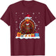 Turkey Santa Hat Christmas Tree Light Xmas Pajama T-Shirt - T-Shirt | Maroon