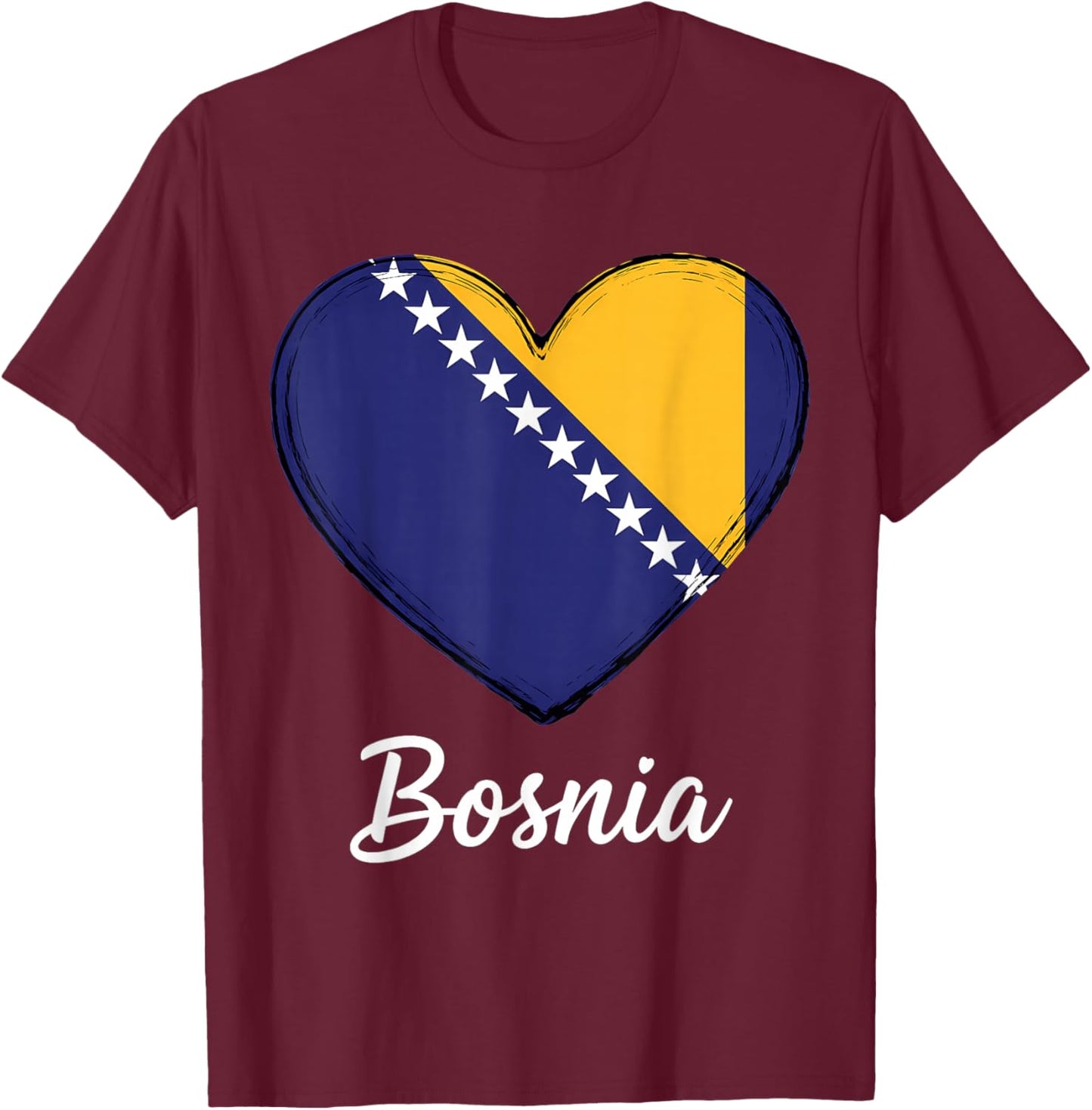 Bosnien und Herzegowina Flagge Bosnische Wurzeln T-Shirt - T-Shirt | Maroon