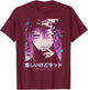 Smoking Anime Femboy Glitch Sad But Rad Vaporwave Hentai , Black, S T-Shirt - T-Shirt | Maroon