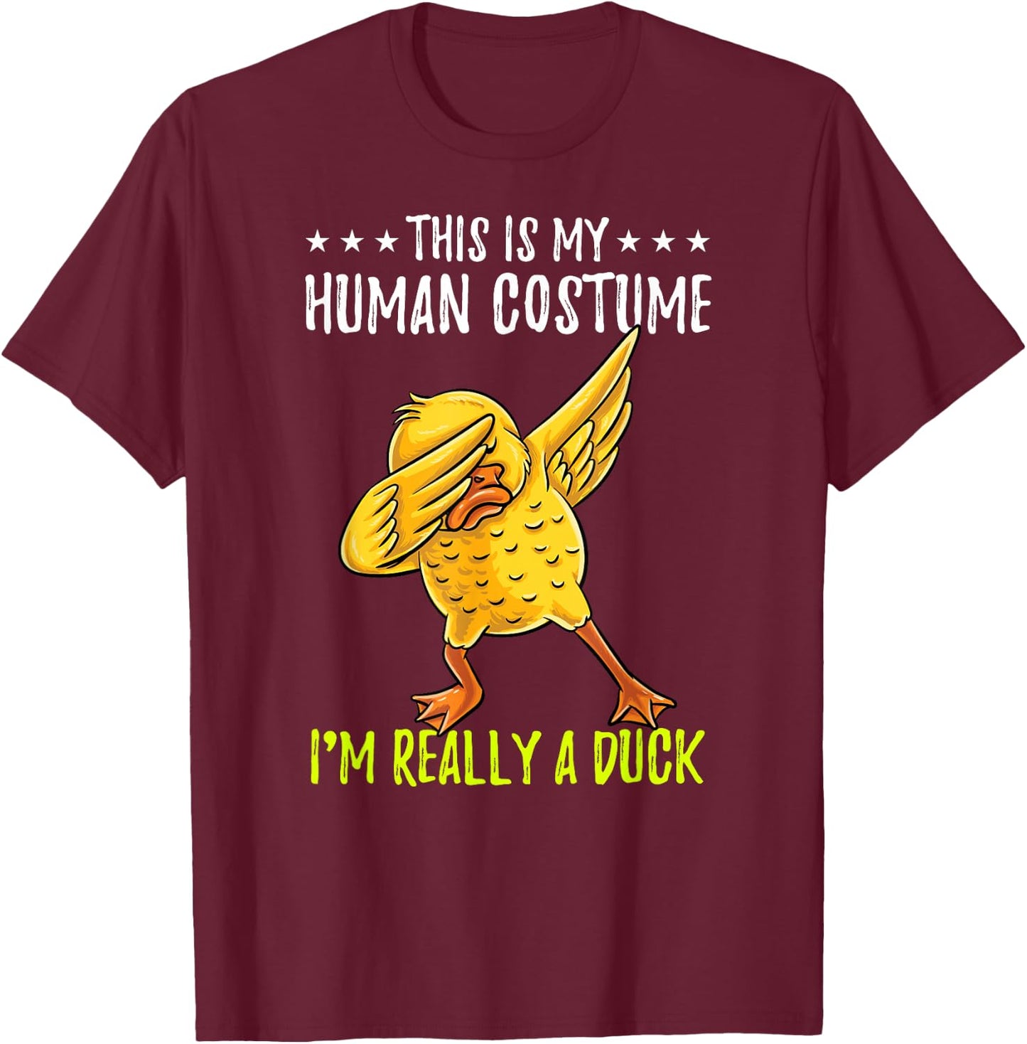This Is My Human Costume Duck Halloween T-Shirt - T-Shirt | Maroon
