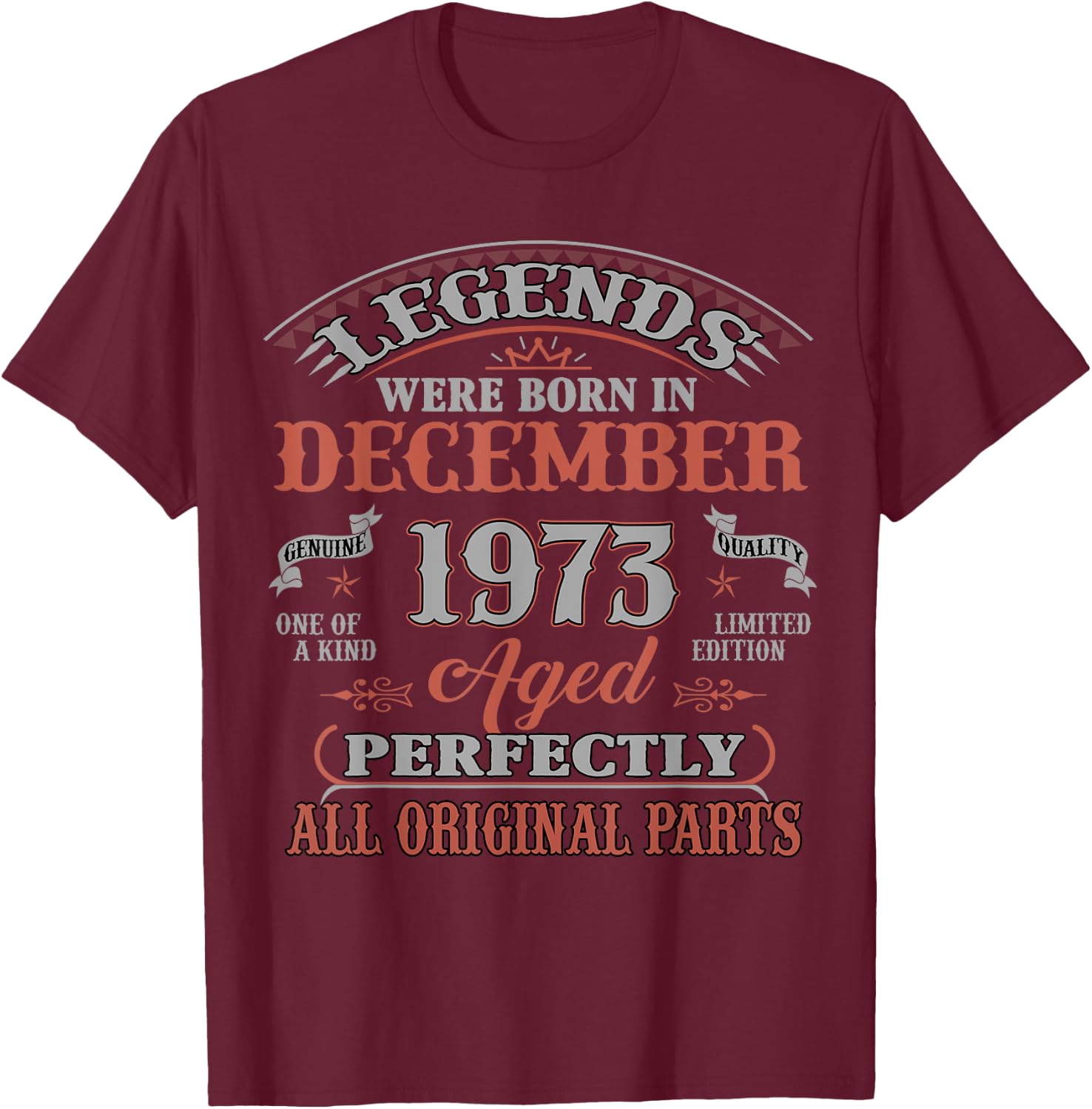 52 Yrs Old T-Shirt - T-Shirt | Maroon