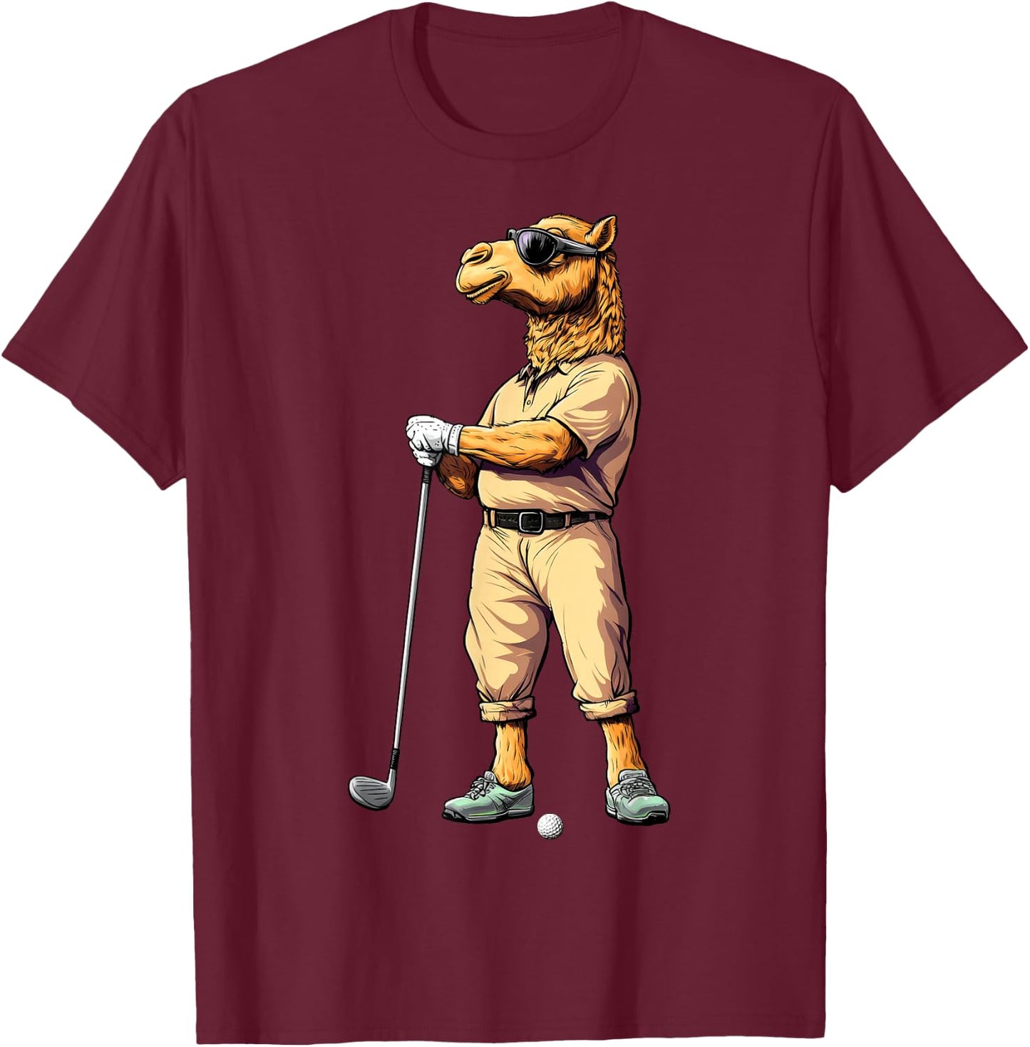 Camel Golf T-Shirt - T-Shirt | Maroon