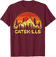 Vintage Catskills New York Mountains Nature Hiking Souvenir T-Shirt - T-Shirt | Maroon