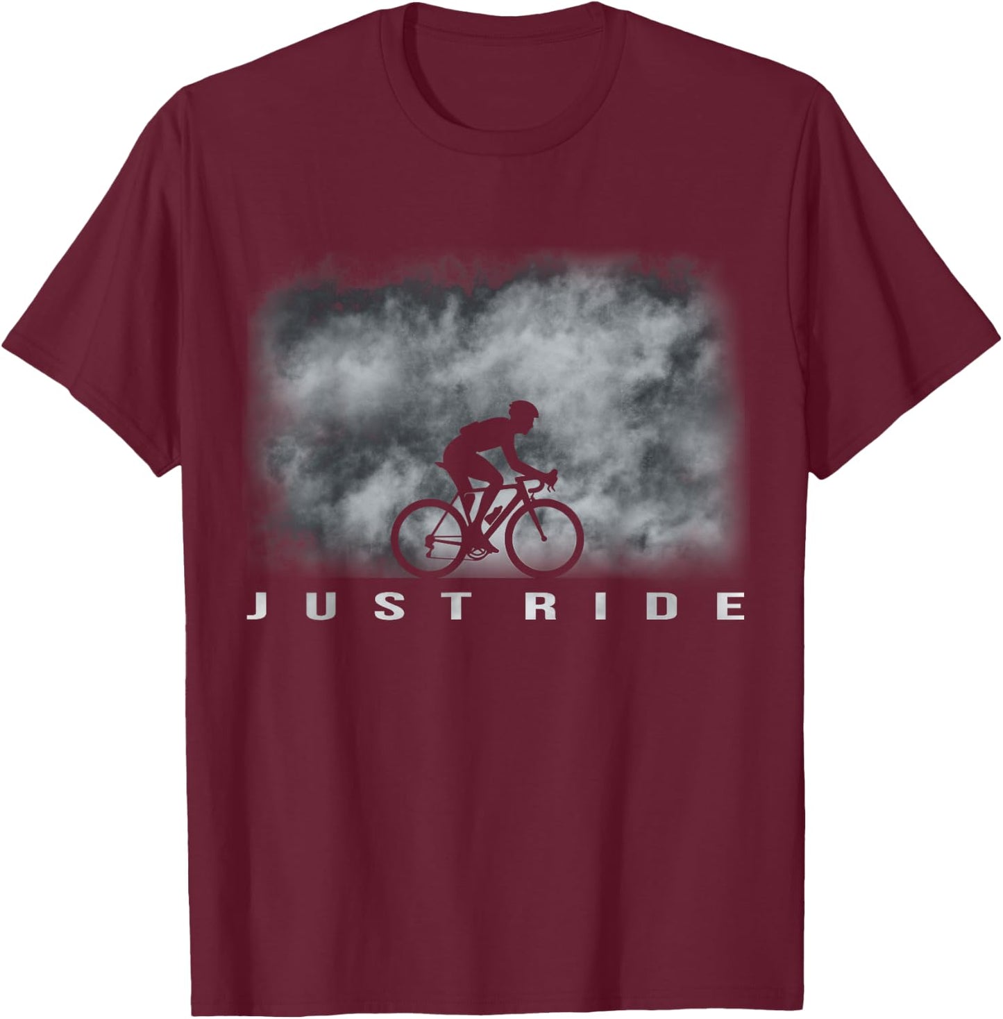 Just Ride Road Cycling Bicycle Adventure Enthusiast Gifts T-Shirt - T-Shirt | Maroon