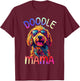 Goldendoodle Mom Mama Colorful Pop Art Goldendoodle T-Shirt - T-Shirt | Maroon
