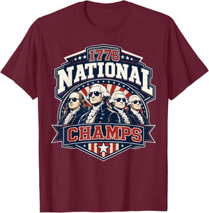 Funny Founding Fathers 1776 National Champs 250 Years T-Shirt - T-Shirt | Maroon