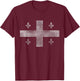 Quebec Montreal Flag Canada Canadian Vintage Distressed T-Shirt - T-Shirt | Maroon