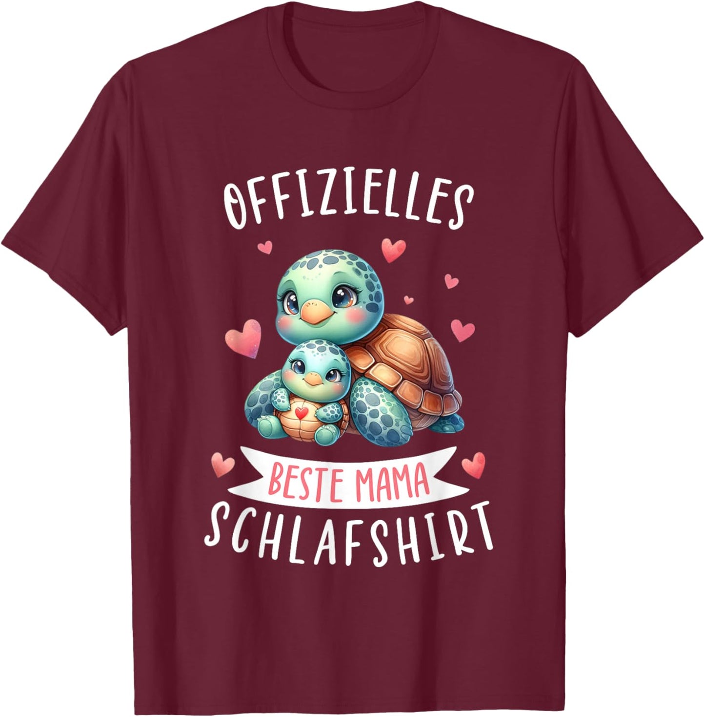 Official Best Mum Sleep Shirt Mother's Day Turtle T-Shirt - T-Shirt | Maroon