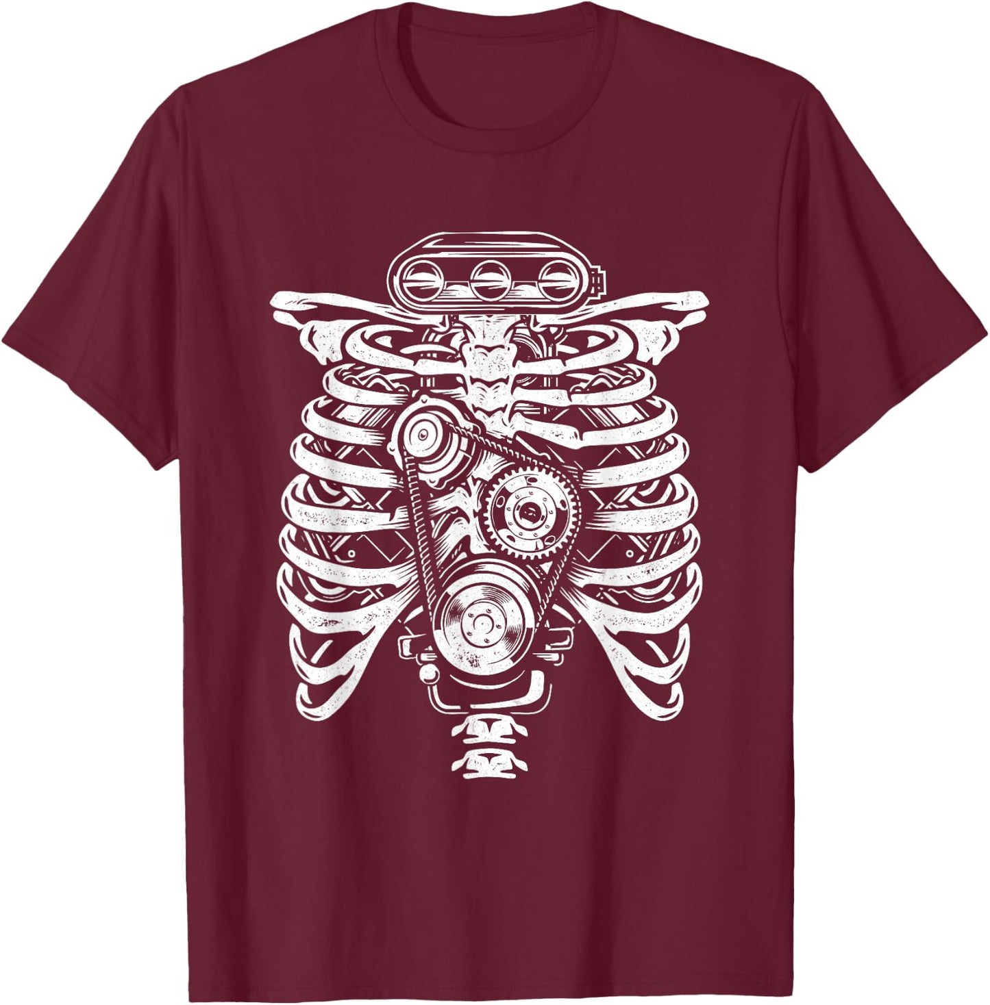 Car Guy Skeleton - Car Collector Auto Mechanic T-Shirt - T-Shirt | Maroon