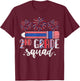 4th of July Patriotic 2nd Grade Squad Teacher Funny Matching T-Shirt - T-Shirt | Maroon