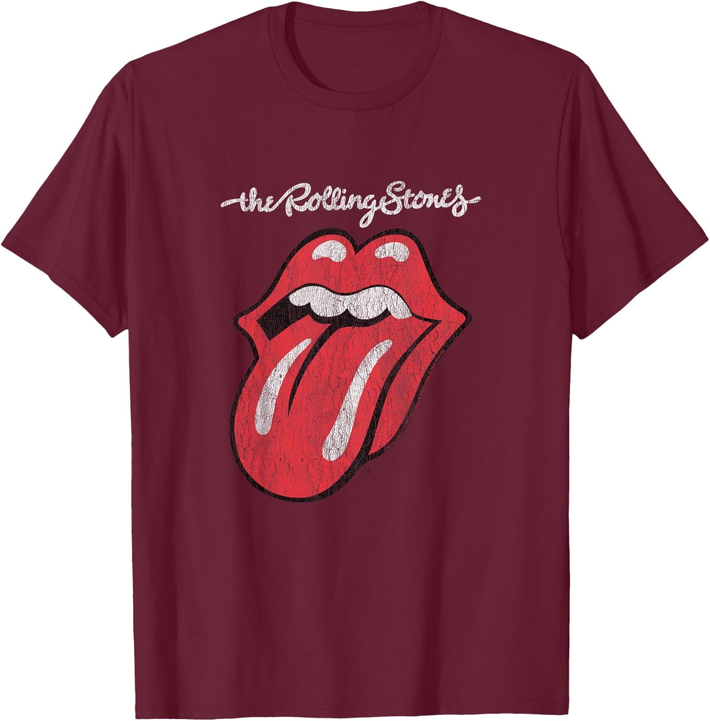 Children's The Rolling Stones Script Tongue Logo , black T-Shirt - T-Shirt | Maroon