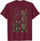 Louisiana United States Distressed Camo w US Flag T-Shirt - T-Shirt | Maroon