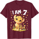 7 Years old 7 birthday Cheetahs Boy Girl Cheetah T-Shirt - T-Shirt | Maroon