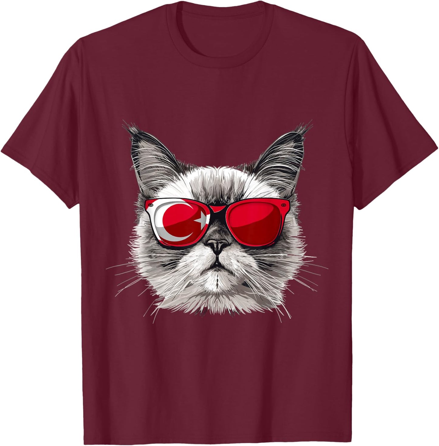 Turkey Flag Cat Mom Souvenirs Products Kitten Turkish T-Shirt - T-Shirt | Maroon