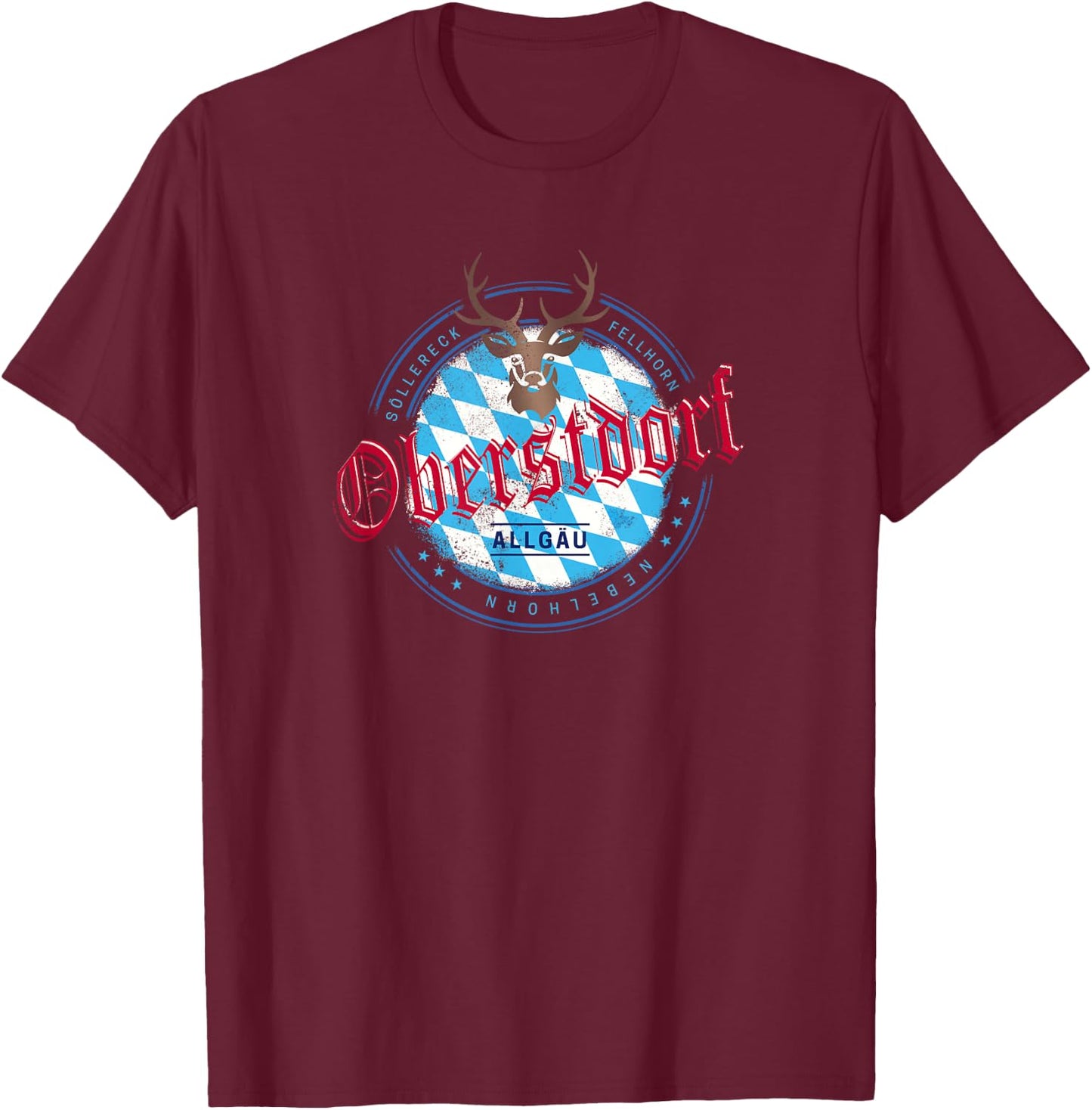Oberstdorf Bayern Deutschland Retro Allgäu Vintage Souvenir T-Shirt - T-Shirt | Maroon