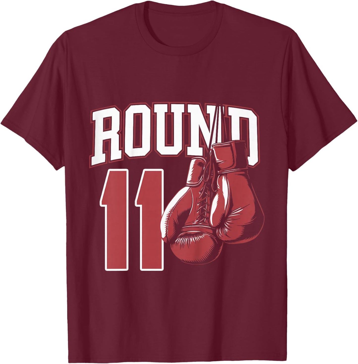 Kids 11 Year Old Boxer Bday Party 11th Birthday Boxing Boy T-Shirt - T-Shirt | Maroon