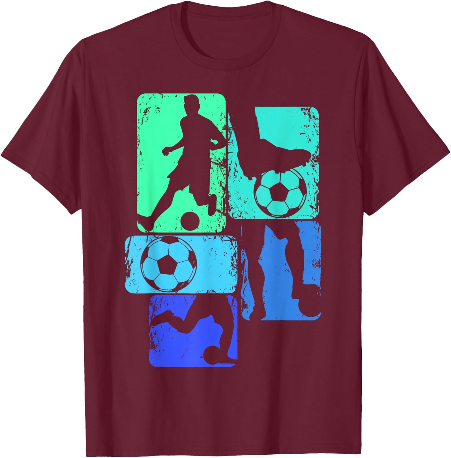Football Player Boys Kids , black T-Shirt - T-Shirt | Maroon