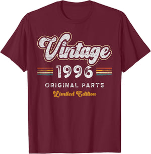 Vintage 1996 Original Parts 29th Birthday T-Shirt - T-Shirt | Maroon