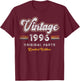 Vintage 1996 Original Parts 29th Birthday T-Shirt - T-Shirt | Maroon