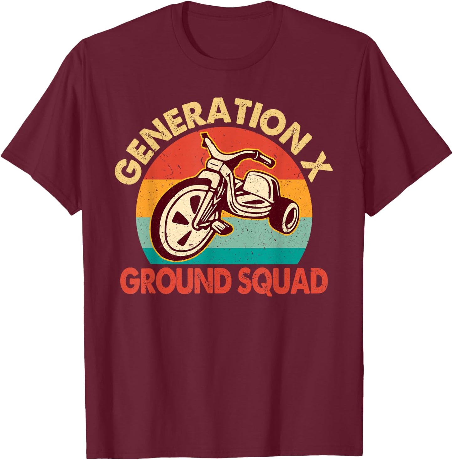 1965-1980 Generation Gen X Generation X Ground Squad T-Shirt - T-Shirt | Maroon