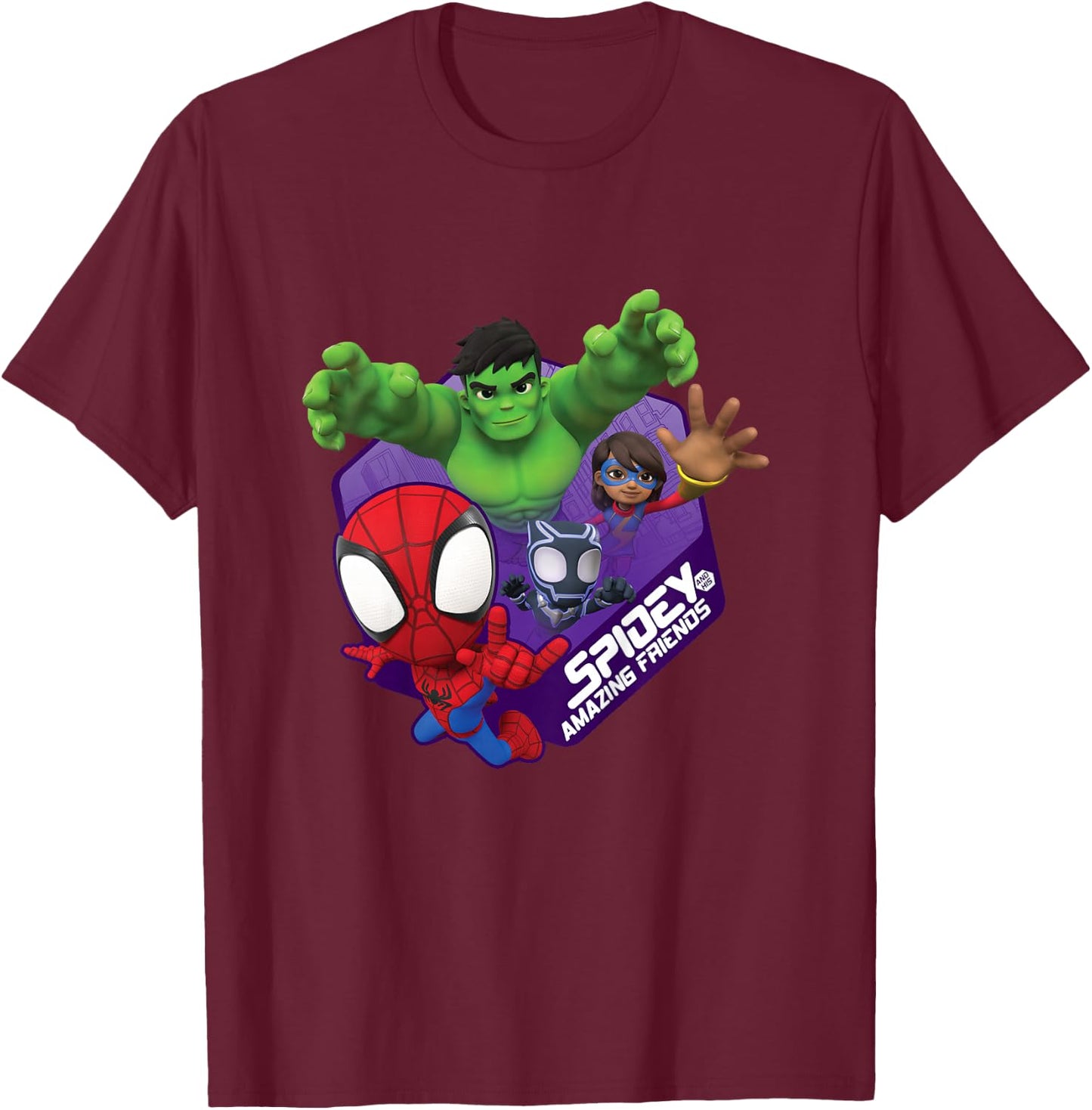 Children's Marvel Spidey and His Amazing Friends Boys , blue T-Shirt - T-Shirt | Maroon