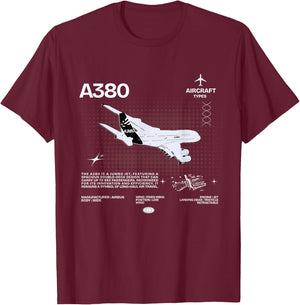 Airbus-A318 Airplane White , black T-Shirt - T-Shirt | Maroon