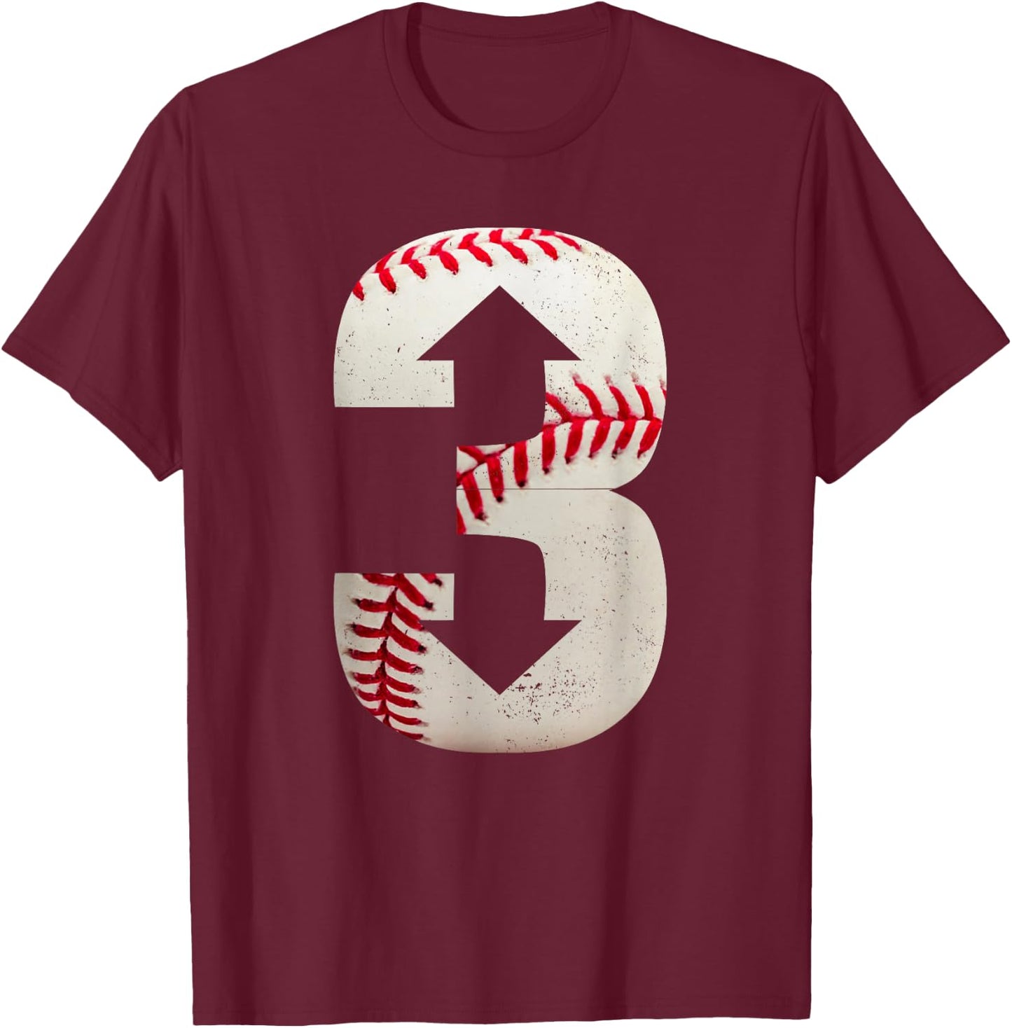 3 Up 3 Down | Three Up Three Down Baseball T-Shirt - T-Shirt | Maroon