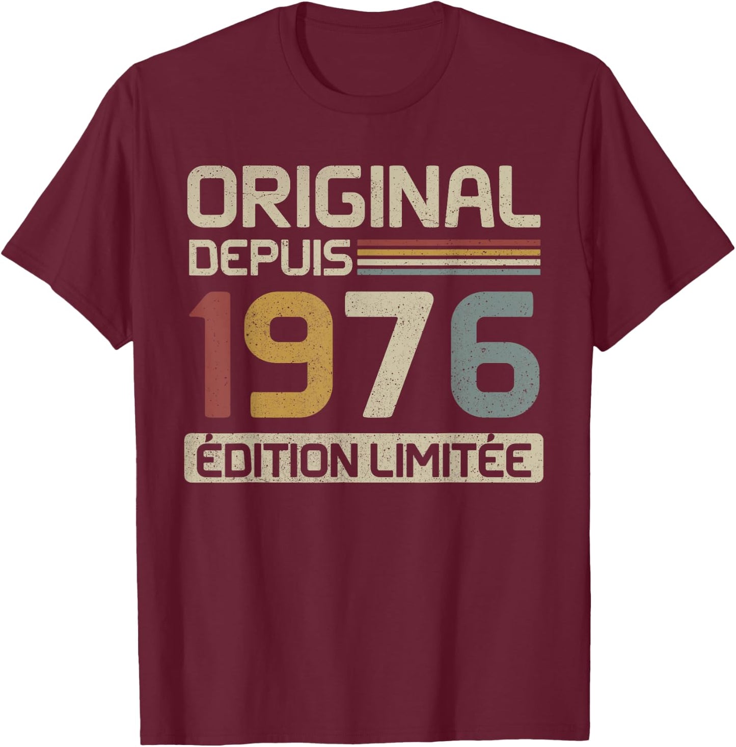 Original 1976 Birthday Gift 49 Years anniv 49 years , Black, S T-Shirt - T-Shirt | Maroon