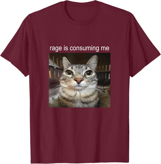 Wut verzehrt mich Dummes Starrendes Katzen-Meme , black T-Shirt - T-Shirt | Maroon