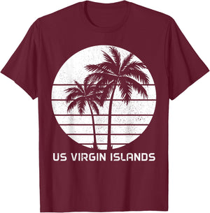 Vacances aux îles Vierges américaines | Pride Beach | USVI Vintage T-Shirt - T-Shirt | Maroon