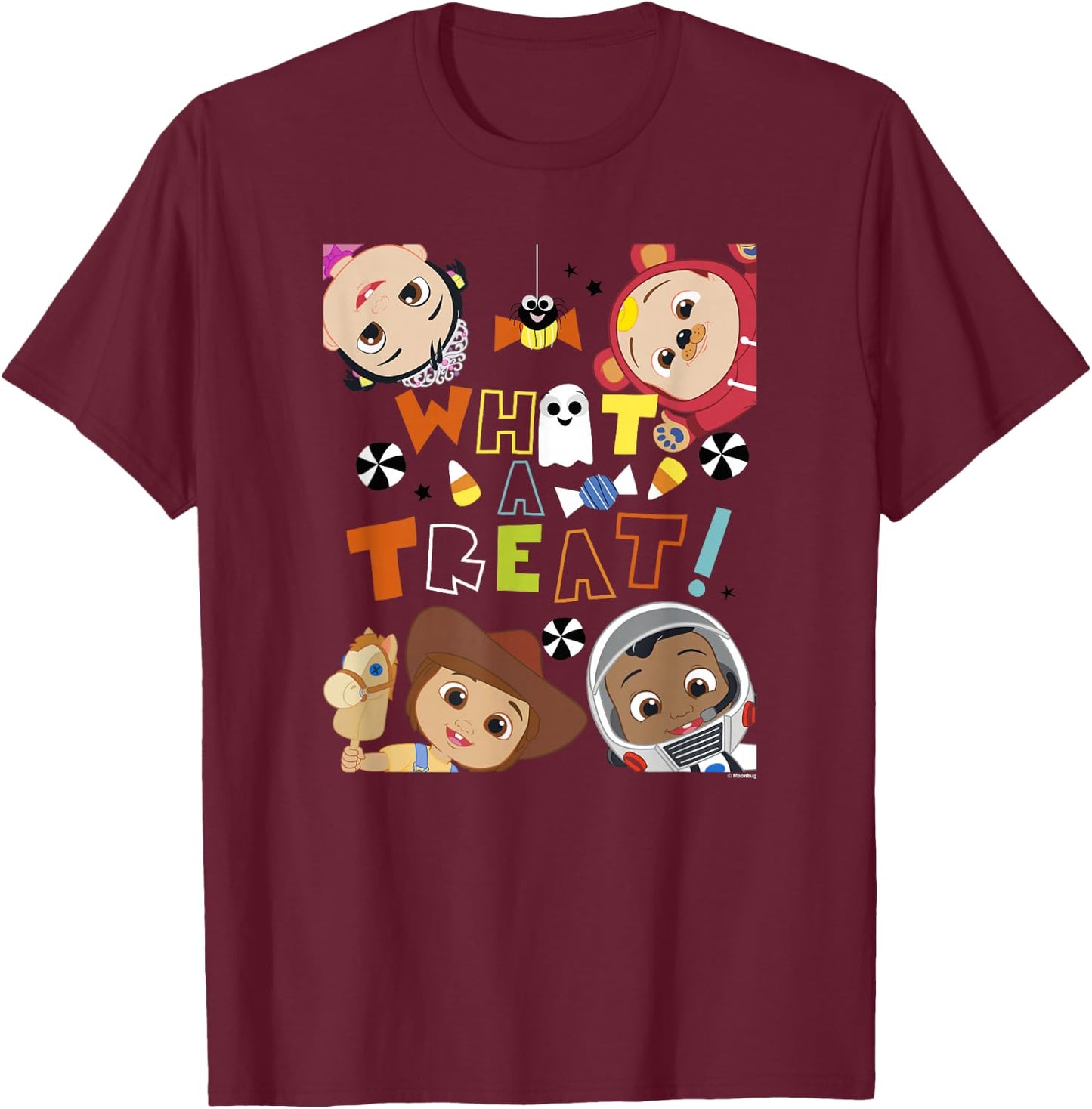 CoComelon Classic Halloween Treat Group Shot T-Shirt - T-Shirt | Maroon